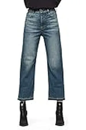 G-Star Raw Tedie Ultra High Straight Ripped Edge Ankle C Jeans voor dames, Blauw (Faded Atlas D16797-b767-b137), 25W / 30L