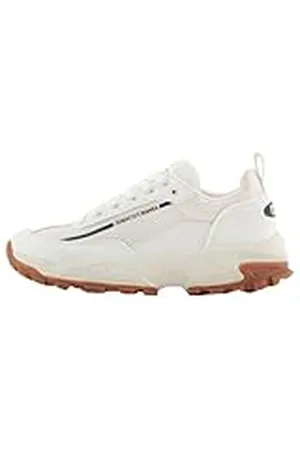 Armani Exchange Aspen, Logo Line Detail, 001 Print Sneakers voor heren, Off White+ Navy, 40 EU, , 40 EU