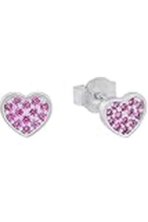 QS by s.Oliver Oorbellen 925 sterling zilveren meisjes kindersieraden, met zirkonia synth., 0,6 cm, zilver, hartje, Wordt geleverd in sieraden geschenkverpakking, 2020867