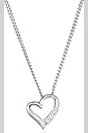 Elli DIAMORE Halsketting Dames Hart Hanger Elegant met Diamant (0.04 ct.) in 925 Sterling