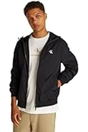 Calvin Klein CK JEANS Heren NYLON HOODED WINDBREAKER J30J327254 jas, zwart (Ck Black), L, , L