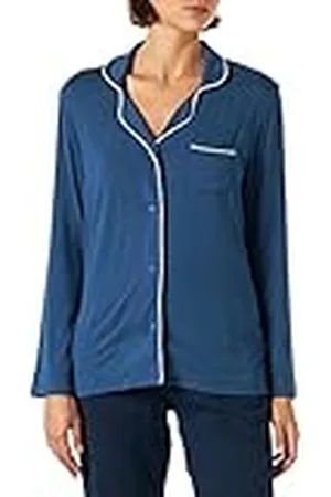 ccdk copenhagen Dames Super Soft Bamboo CCDK Pajamas Shirt, Blue Pajama Top, XS