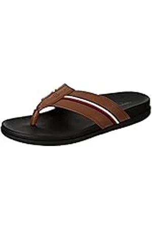 Tommy Hilfiger Heren Hilfiger lederen teen post sandaal, , 40 EU