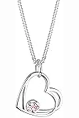 Elli Halsketting voor dames met hartvormige hanger en solitaire kristal in 925 sterling zilver, Eén maat, Swarovski-kristal