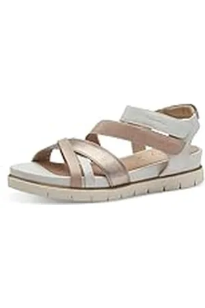 Tamaris Comfort 8-88711-42 596 Comb Wedge Plateau voor dames, comfortabele extra brede alledaagse schoen, feestelijk, elegant, platte sandalen, 39 EU breed, Kam, 39 EU Breed