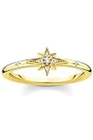 Thomas Sabo Ring ster met stenen verguld zilver TR2317-414-14-56