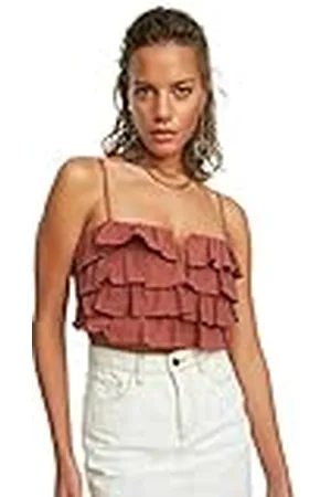 Trendyol Frilly Crop-geweven blouse voor dames, , 34