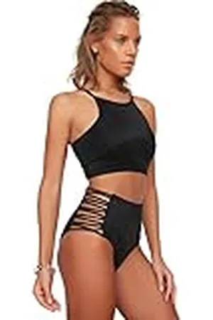 Trendyol Dames Biomeerde, hoge taille, zes bikinibroekjes, , 40