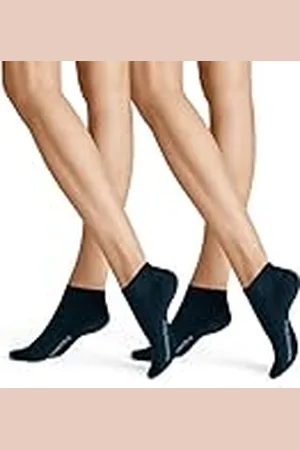 Hudson Unbekannt 025001 Sneakersokken voor dames, 2-pack, gebreid, 35/38, marine, blauw, sneakersokken in dubbele verpakking, 2-pack, comfortabele tailleband, hoog katoenaandeel, , 35-38 EU