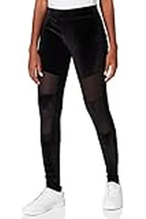 Urban classics Velvet Tech Mesh Leggings voor dames, , 3XL
