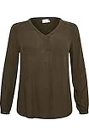 Kaffe Plus-size damesblouse, lang, mouwen, V-hals, regular fit, afgeronde zoom, , 48