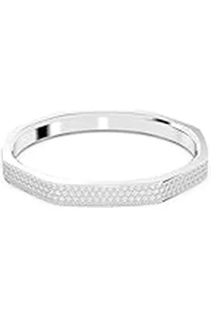 Swarovski Dextera armband, Achthoekige vorm, Pavé, M, Wit, Rodium toplaag
