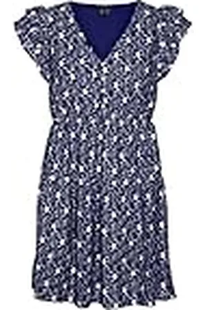 VERO MODA Bestseller A/S Dames VMSONEY LACE SL V-hals korte jurk WVN jurk, Navy Blazer/Detail:Sneeuw Witte lijnen, XL, , XL