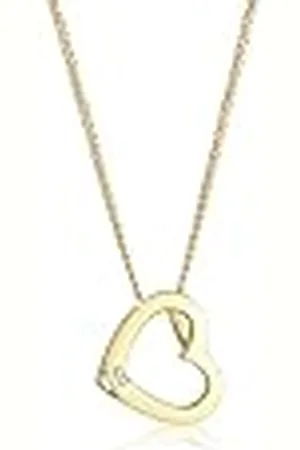 Elli DIAMONDS Halsketting Dames Hart Liefde met Diamant (0.015 ct.) in 585 Geel