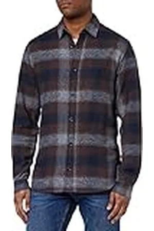 JACK & JONES JACK&JONES JORCARL Check Woodland Comfort LS Shirt, Seal Brown, S