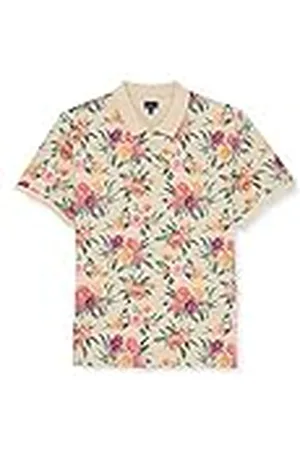 GANT D2. Dahlia Print Pique SS Rugger poloshirt, taupe, XS voor heren