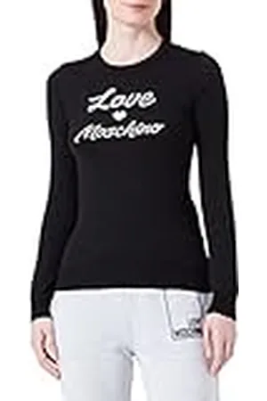 Moschino Damestrui met lange mouwen, met Italiaans logo, jacquard Intarsia pullover, , 42