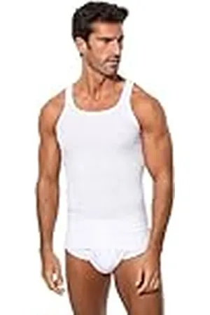 Abanderado Heren tanktop van katoen, geribbeld, Ocean - Wit - XX-Large