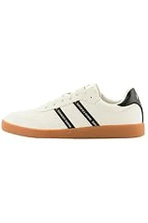Armani Exchange Berlin, Double Stripes Logo Sneakers voor heren, Off White+ Black, 41 EU, , 41 EU