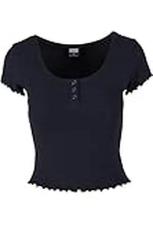 Urban classics Dames T-shirt Rib Babylock Tee Black XS, , XS