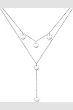 Elli Halsketting Dames Y-Ketting Geo Laagje Cirkel Plaatje in 925 Sterling