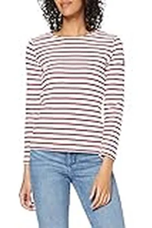 Armor.lux Armor Lux 04277, gestreept T-shirt met lange mouwen voor dames, Blanco (Wit/Braise 320), 34