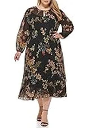 Tommy Hilfiger Lange jurk van chiffon voor dames, , 48 grote maten