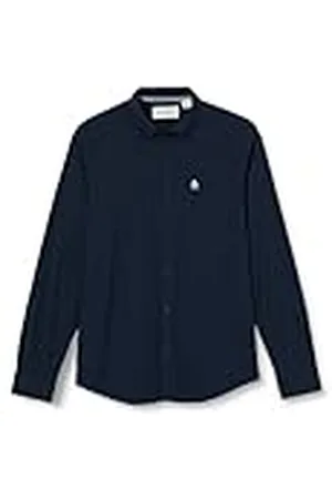 Original Penguin Heren Shirt, Eco (Stretch) Oxford Slim Fit Shirt, Dark Sapphire, S, , S