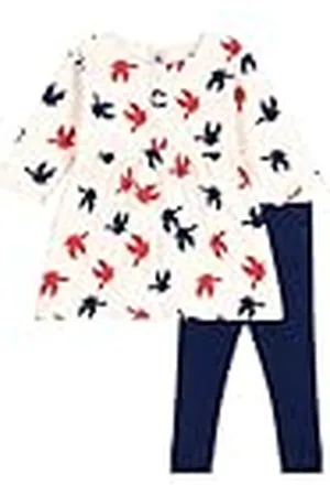 Petit Bateau Jurk met lange mouwen voor meisjes, , 12 Maanden