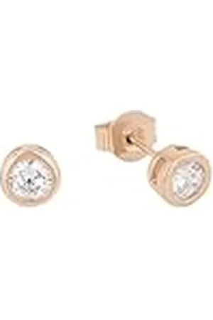 QS by s.Oliver Oorbellen 925 sterling zilveren dames oorbellen, met zirkonia synth., 0,6 cm, rooskleurig, Wordt geleverd in sieraden geschenkverpakking, 9933549