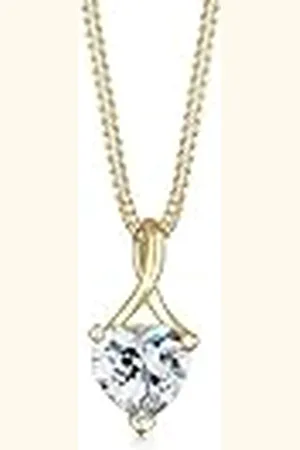 Elli Dames 14 k (585) Geel Hart Wit Zirkoon FINENECKLACEBRACELETANKLET