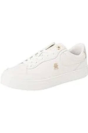 Tommy Hilfiger Dames ESSENTIAL CHIC HOF SNEAKER Low Top, WIT (Ecru/Breezy Blue), 6 UK, , 39 EU