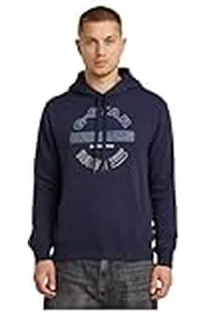 G-Star RAW Heren Originals Logo Hooded Long Sleeve Sweater, , L