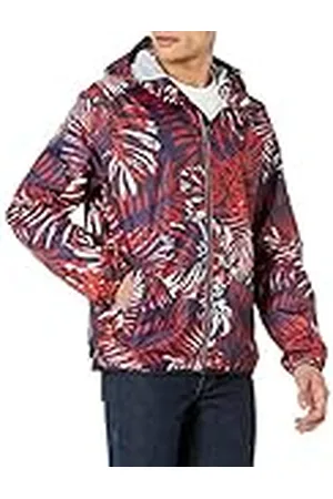 Tommy Hilfiger Lichte sportieve regenjas met capuchon, waterafstotend en licht, voor heren, Palmbladeren, M