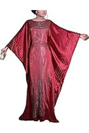 HD Collection Afrikaanse jurken voor dames mode kralen strass kaftan maxi-jurk, , one size