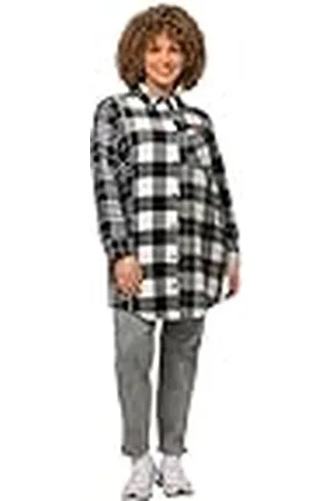 Ulla Popken Geruit Shacket Indoorjassen voor dames, , 54/56 Grote maten