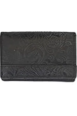 ARRIGO BELLO Portemonnee dames bloemen leer - medium lederen portemonnee met bloemenpatroon - portemonnee - portemonnee klein - 12,5 x 9 x 3 cm, , Medium