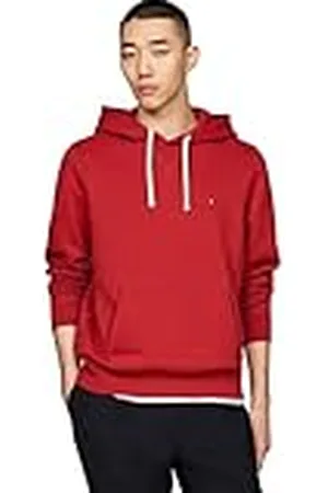 Tommy Hilfiger Heren ESSENTIAL FLEECE HOODY MW0MW37230, Pullover Hoodie, Rood, XXXL, , 3XL grote maten