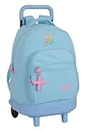 Safta München blauwe caprirugzak met wielen, compact, afneembaar, ideaal voor kinderen van verschillende leeftijden, comfortabel en veelzijdig, kwaliteit en duurzaamheid, 33 x 22 x 45 cm, kleur: