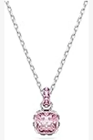 Swarovski Birthstone Hanger, Square Slijpvorm, Oktober, Roze, Rodium Toplaag