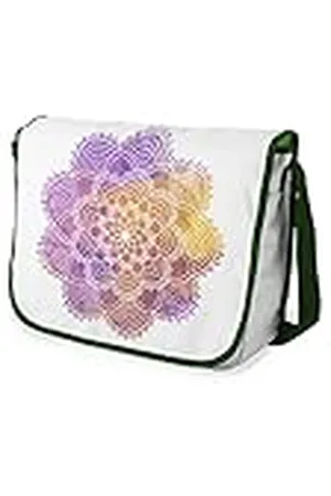 Bonamaison Digitaal bedrukte Messenger schooltas met kaki riem voor studenten, crossbody tas, koerierstas, schoudertas voor kinderen, meisjes, jongens, maat: 29x36 cm