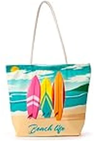 Puckator Strandtas van katoen - surfplanken - Beach Life - Strandtas, , Bohemien