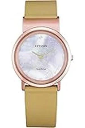 Citizen Dames analoog Eco-Drive horloge met lederen band EG7073-16Y