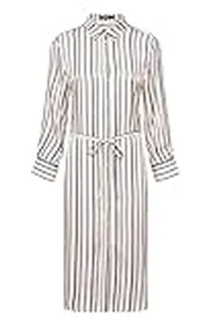 Soaked in Luxury Dames-shirt, jurk, onder de knie, lang, met lange mouwen, tailleriem, , S