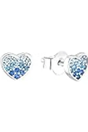 QS by s.Oliver 925 sterling zilveren kinderoorbellen voor meisjes, met zirkonia synth., 0,6 cm, zilver, hart, wordt geleverd in een geschenkverpakking voor sieraden, 2036460