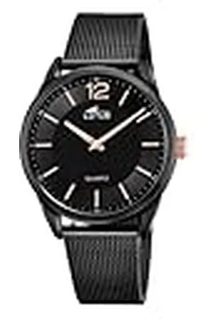 Lotus Herenhorloge model 18736/3 uit de collectie Minimalist, behuizing 40 mm, grijs met zwarte stalen band, , Armband