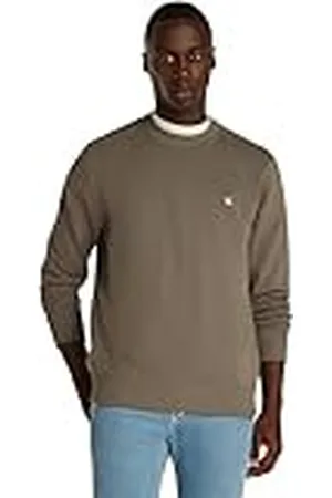 Calvin Klein Jeans Heren CK EMBRO BADGE CREW NECK J30J325270, Pullover Sweatshirt, Grijs, S, , S