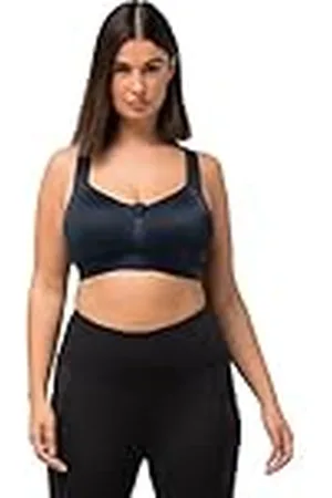 Ulla Popken Sport-bh voor dames, Ohne Bügel, Voorkant en Rückenverschluss BH, Marinier, 100B