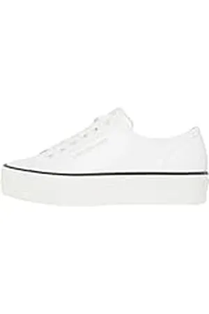 Calvin Klein CK JEANS Vrouwen Bold Vulc FLATF Low LTH in YW0YW01633 Sneakers, wit (helder wit/zwart), 5 UK, , 38 EU
