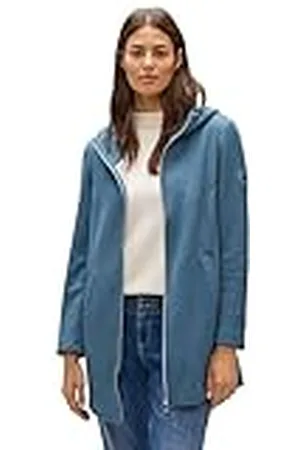 Street one Dames A211897 overgangsjas hoodie, satijn blauw melange, 36, , 36